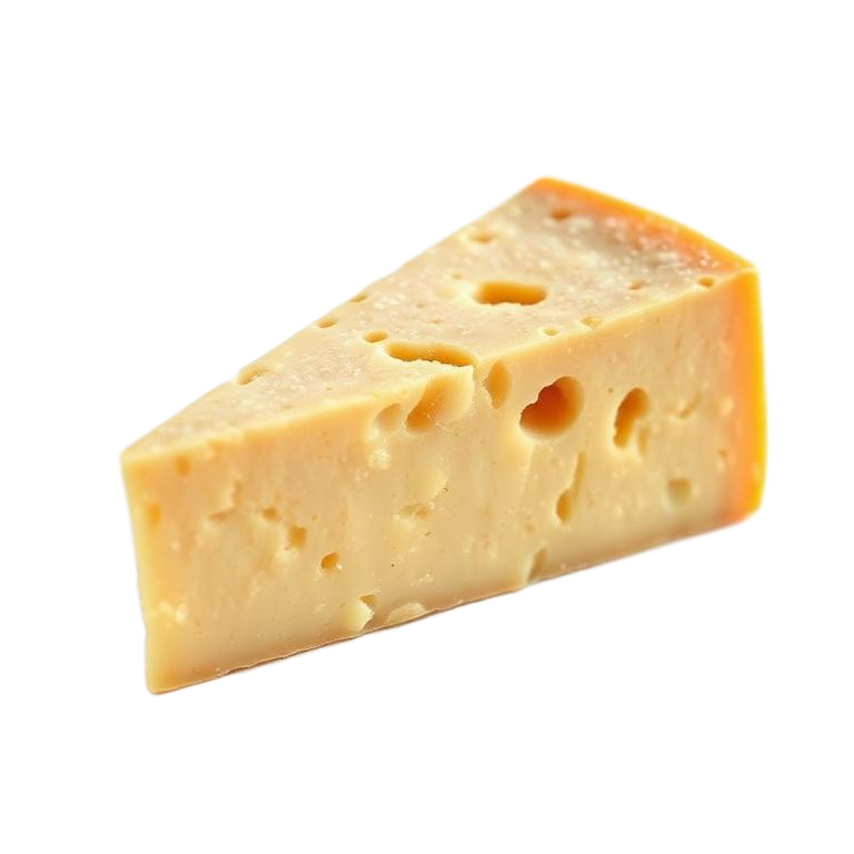 Wedge of aged cheese